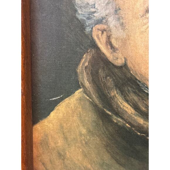 Vintage Monk Wine Art Rustic Wood Framed Painting - Picture 7 of 9